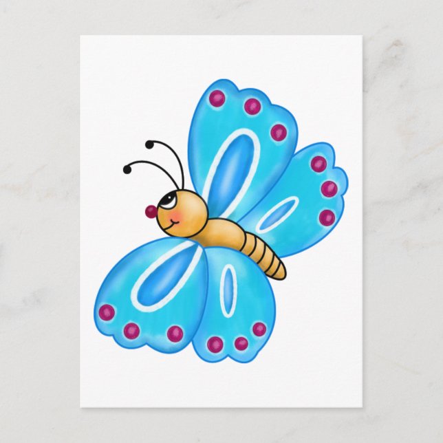 Tecknad av fjäril vykort (Framsida)