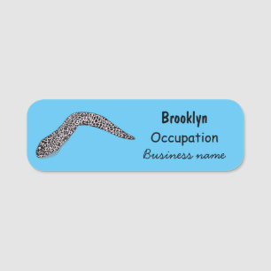 Tecknad av fläckad moräel namnbricka