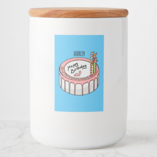 Tecknad av födelsedagstårkaka mat etikett