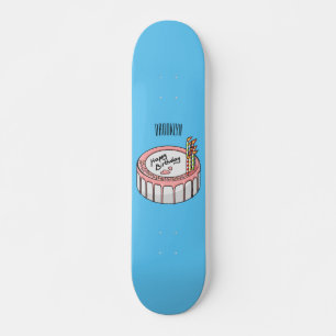Tecknad av födelsedagstårkaka mini skateboard bräda 18,5 cm