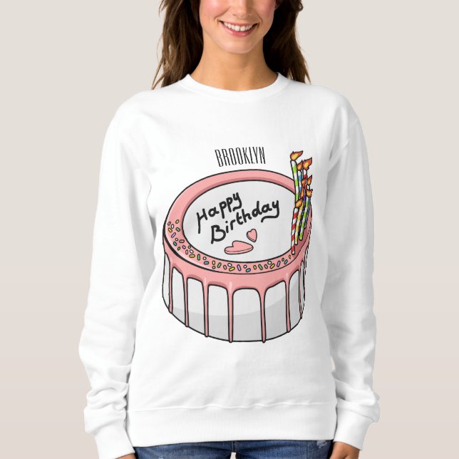 Tecknad av födelsedagstårkaka t shirt (Framsida)