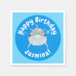 Tecknad av  för Cute lycklig delphin-bubblor Pappersservett