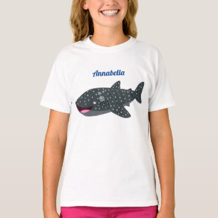 Tecknad av för färghaj i lycklig t shirt