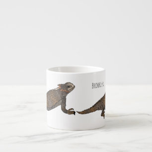 Tecknad av för renad ödla espressomugg