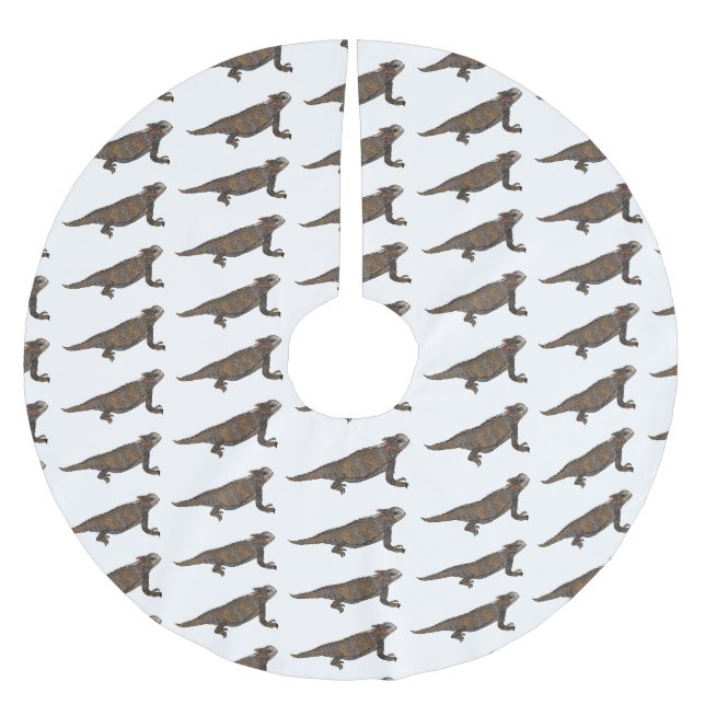 Tecknad av  för renad ödla julgransmatta borstad polyester (Framsidan)