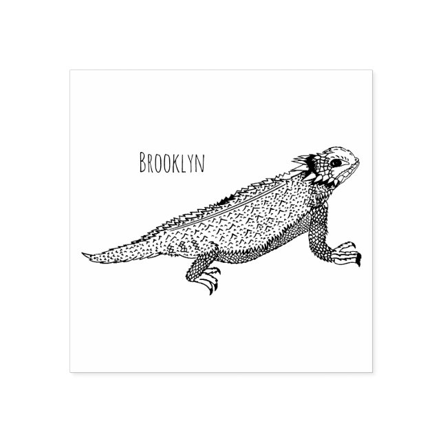 Tecknad av  för renad ödla stämpel (Tryck)