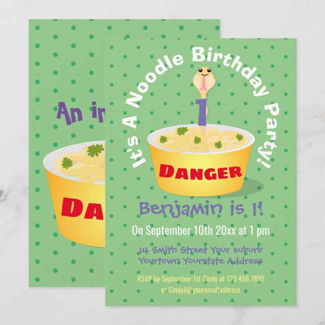 Tecknad av  för slemnodlarm i humor inbjudningar (Fram/baksida)