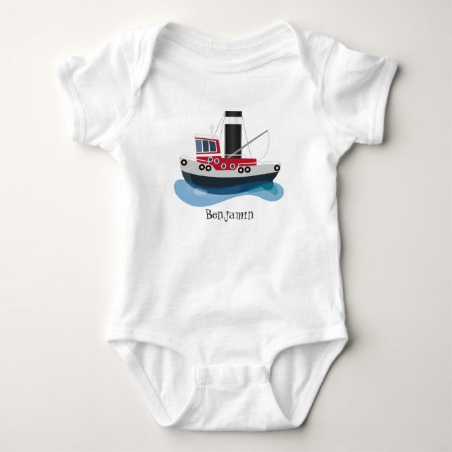 Tecknad av  för trålfartyg för spöfiske med fasta  t shirt (Framsida)