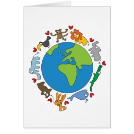 Tecknad av fred och Kärlek i världen OBS Kort