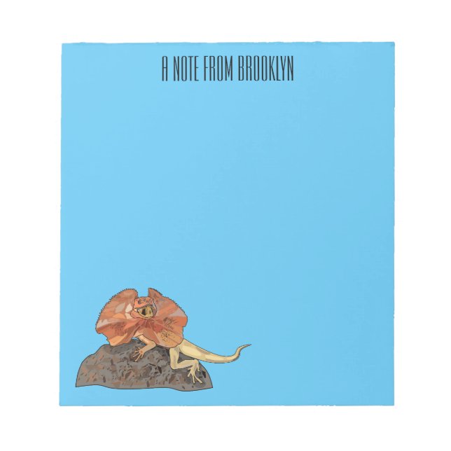 Tecknad av Frilled-nacke-ödla Anteckningsblock (Framsida)