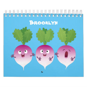 Tecknad av frukt, grönsaker och växter kalender