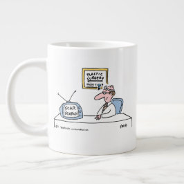 Tecknad av funktionella plastiska eller kosmetiska jumbo mugg