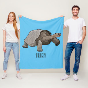 Tecknad av Galapagos sköldpadda Fleecefilt
