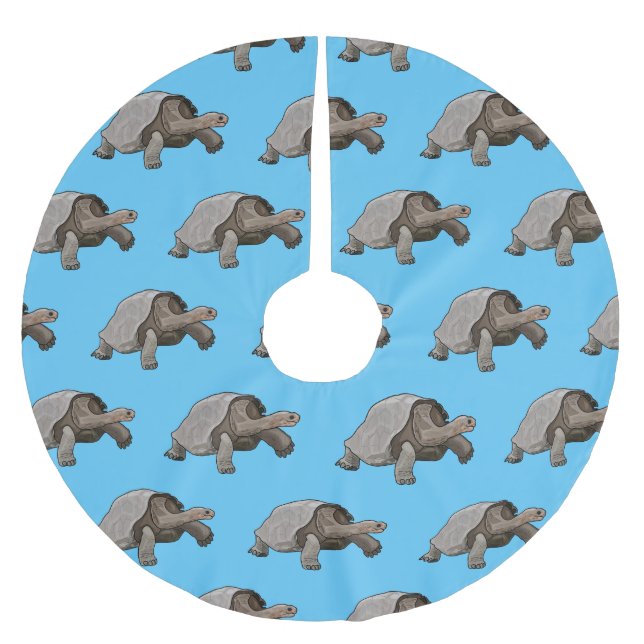 Tecknad av Galapagos sköldpadda Julgransmatta Borstad Polyester (Framsidan)