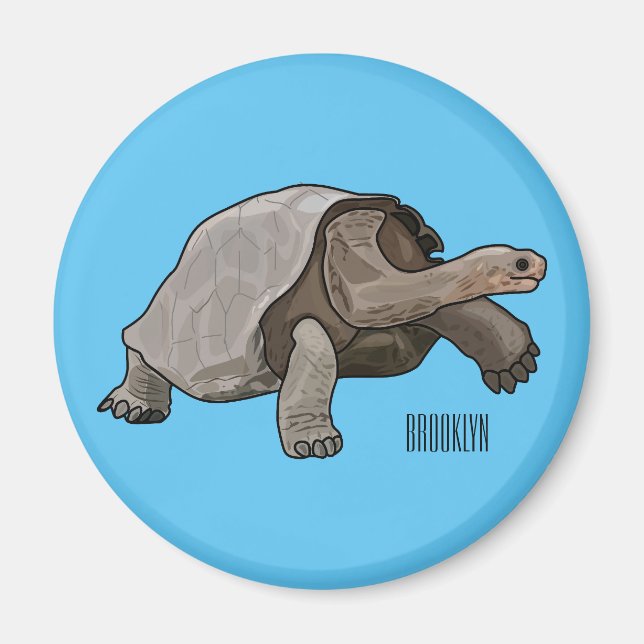 Tecknad av Galapagos sköldpadda Magnet (Framsidan)