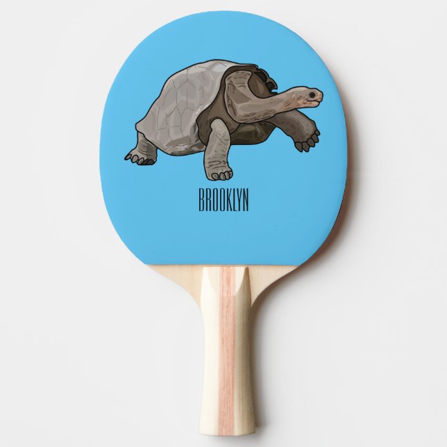 Tecknad av Galapagos sköldpadda Pingisracket (Framsidan)