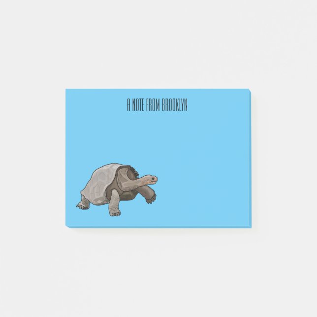 Tecknad av Galapagos sköldpadda Post-it Block (Framsida)