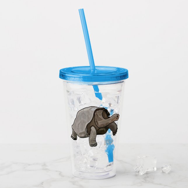 Tecknad av Galapagos sköldpadda Take Away Mugg (Framsida Ice)