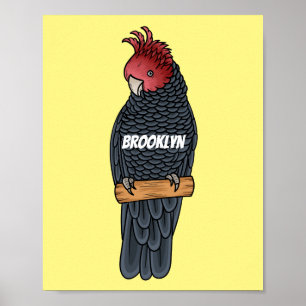 Tecknad av Gang gang cockatoo-fågel Poster