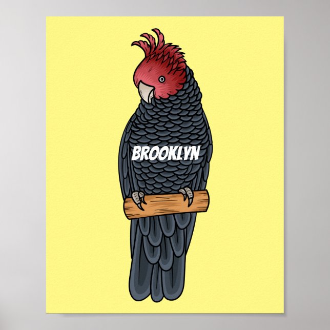 Tecknad av Gang gang cockatoo-fågel Poster (Framsidan)