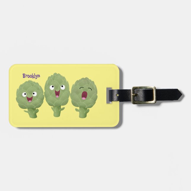 Tecknad av giftiga sötkronärtskockor bagagebricka (Horisontell Framsida)