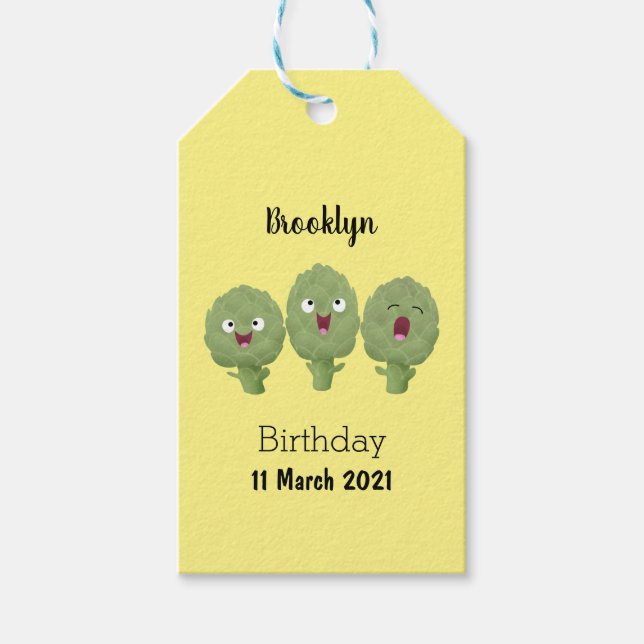 Tecknad av giftiga sötkronärtskockor presentetikett (Framsidan)