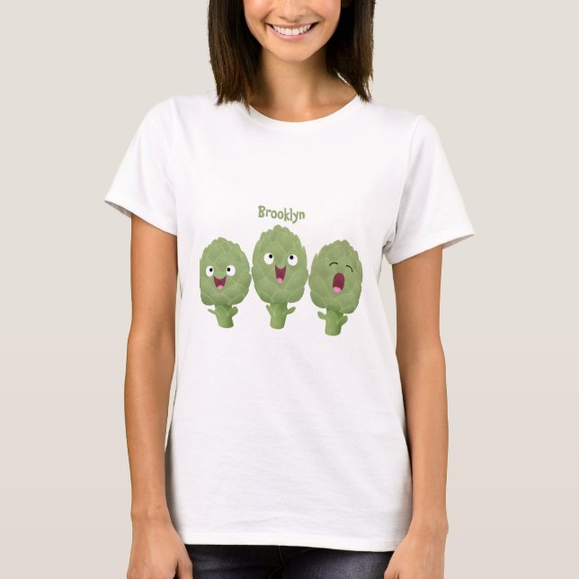 Tecknad av giftiga sötkronärtskockor t shirt (Framsida)