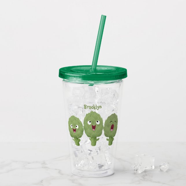 Tecknad av giftiga sötkronärtskockor take away mugg (Baksida Ice)
