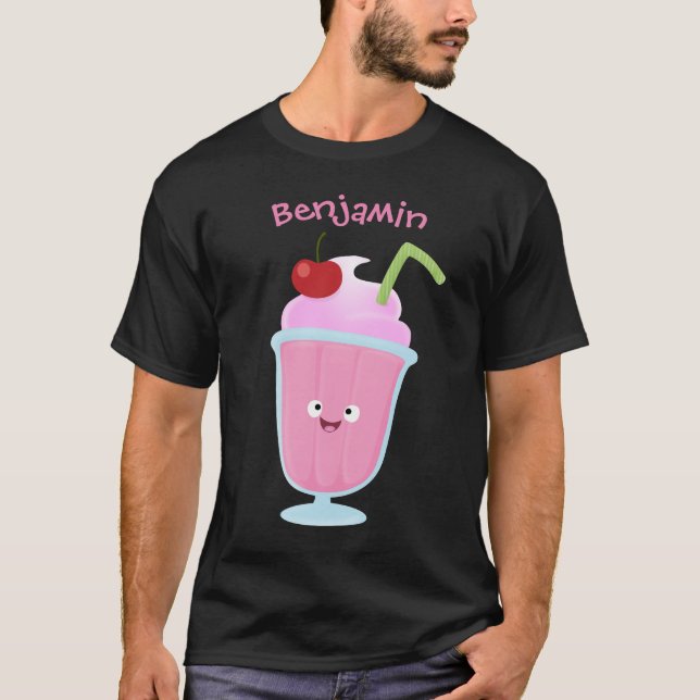 Tecknad av gräddfil för jordgubbsbär t shirt (Framsida)