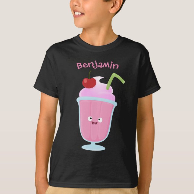 Tecknad av gräddfil för jordgubbsbär t shirt (Framsida)