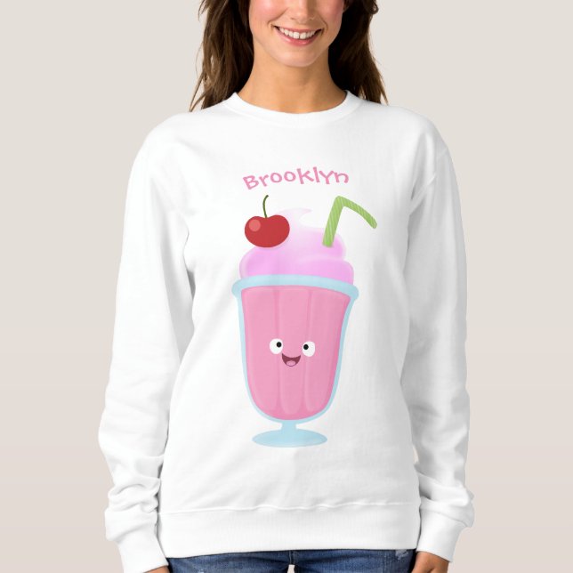 Tecknad av gräddfil för jordgubbsbär t shirt (Framsida)