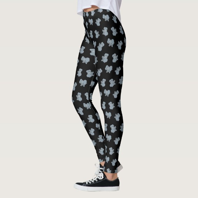 tecknad av grått-elefant leggings (Vänster)