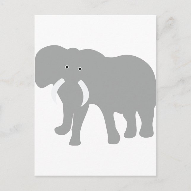 tecknad av grått-elefant vykort (Framsida)