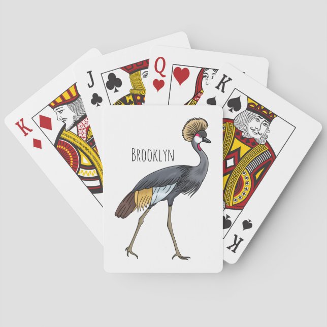tecknad av grått-kranfågel casinokort (Baksidan)