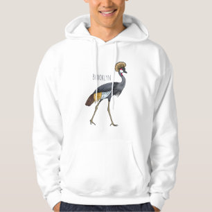 tecknad av grått-kranfågel hoodie