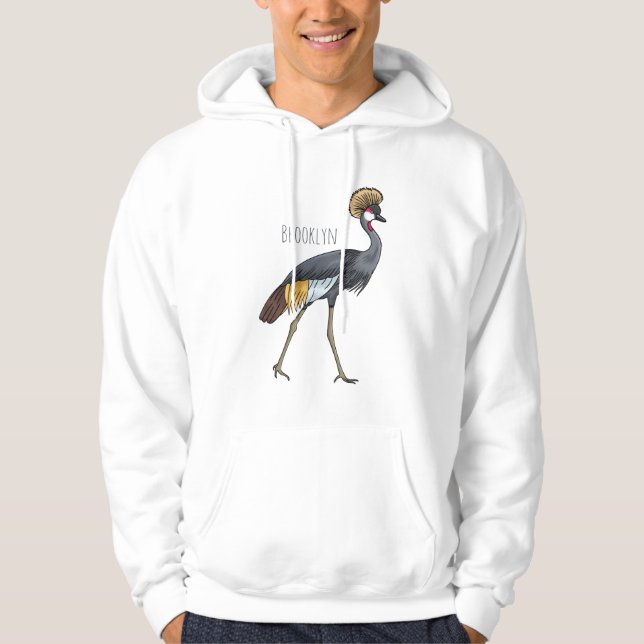 tecknad av grått-kranfågel hoodie (Framsida)