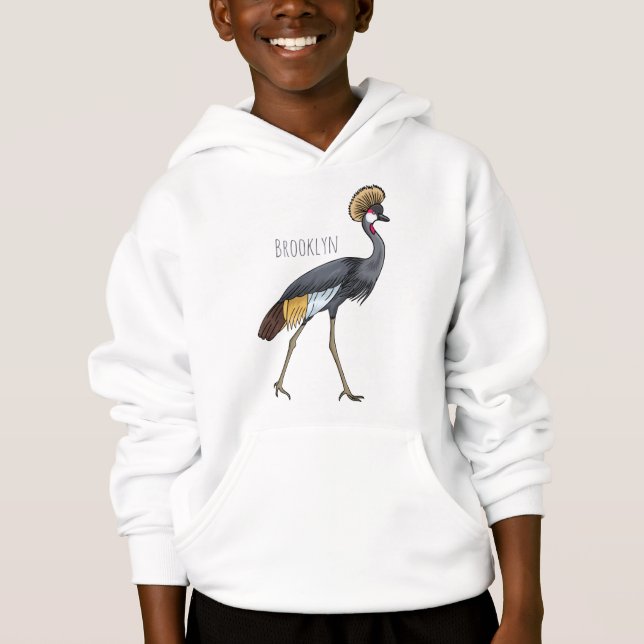 tecknad av grått-kranfågel t shirt (Framsida)