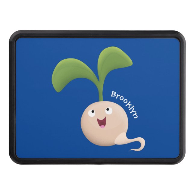 Tecknad av groddar för utsäde av Cute lycklig Dragkroksskydd (Framsidan)