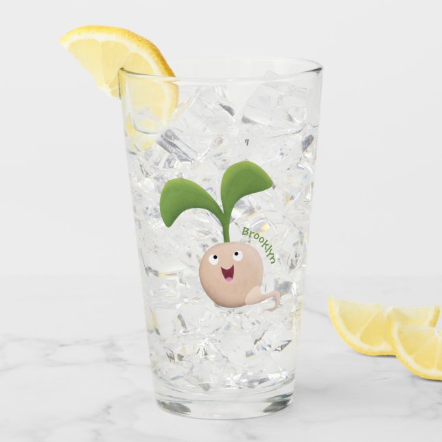 Tecknad av groddar för utsäde av Cute lycklig Glaskopp (Framsida Ice)