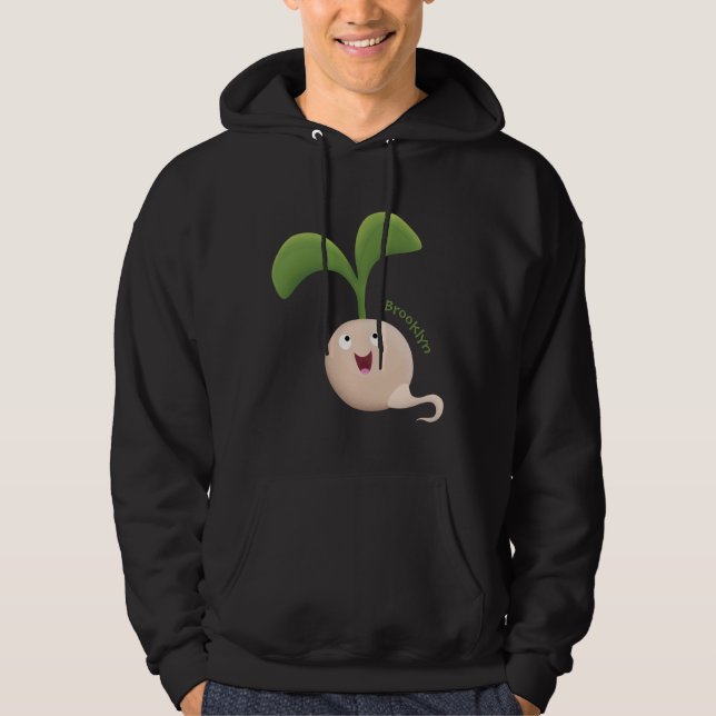 Tecknad av groddar för utsäde av Cute lycklig Hoodie (Framsida)