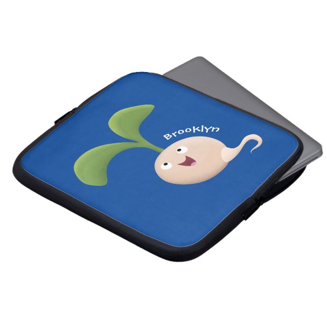 Tecknad av groddar för utsäde av Cute lycklig Laptop Fodral (Framsida topp)