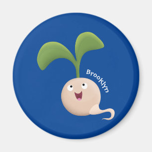 Tecknad av groddar för utsäde av Cute lycklig Magnet