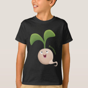 Tecknad av groddar för utsäde av Cute lycklig T Shirt