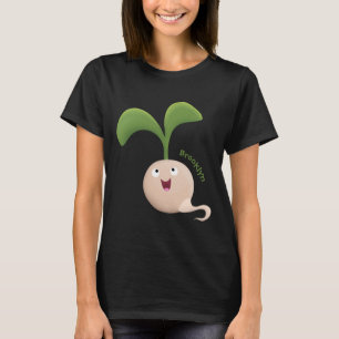Tecknad av groddar för utsäde av Cute lycklig T Shirt