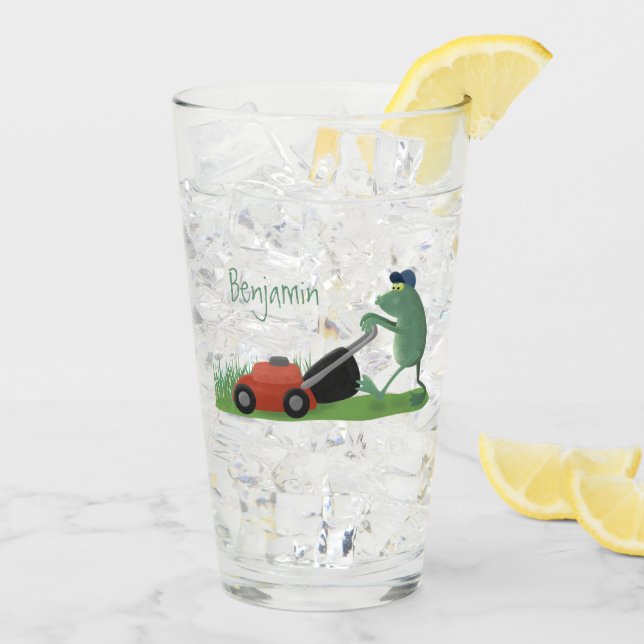 Tecknad av grönt groda med mosbildning glaskopp (Bakside Is)