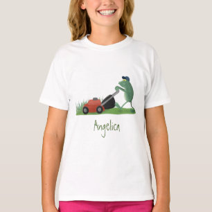Tecknad av grönt groda med mosbildning t shirt