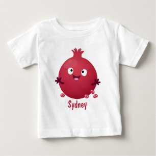 Tecknad av grumlig frukt i lycklig t shirt