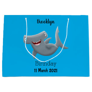 Tecknad av gullig hammerhead-haj