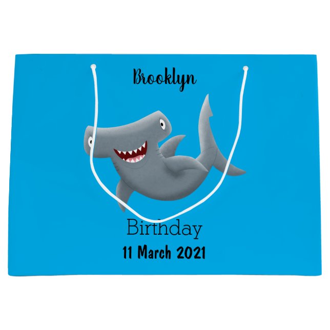 Tecknad av gullig hammerhead-haj (Framsidan)