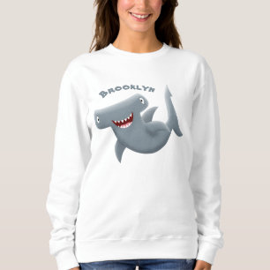 Tecknad av gullig hammerhead-haj t shirt